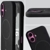 Silikonowe etui z pierścieniem magnetycznym Bizon Soft Case Magnetic do iPhone 16, czarne