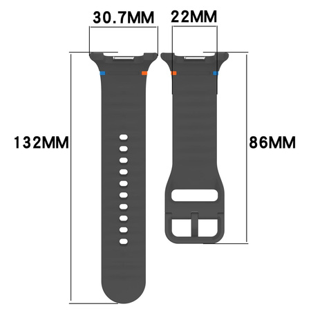 Silikonowy pasek Bizon Strap Watch Silicone G do Galaxy Watch 8 40 mm / 44 mm / 8 Classic 46 mm, szary