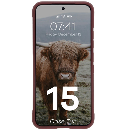 Pancerne etui Bizon Case Tur do Xiaomi 15, burgundowe