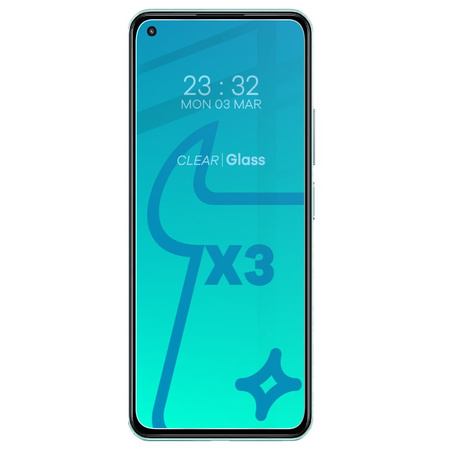 3x Szkło hartowane + szybka na aparat Bizon Glass Clear Pack do Xiaomi Mi 11 Lite / 5G / 5G NE