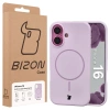 Silikonowe etui z pierścieniem magnetycznym Bizon Soft Case Magnetic do iPhone 16, jasnofioletowe