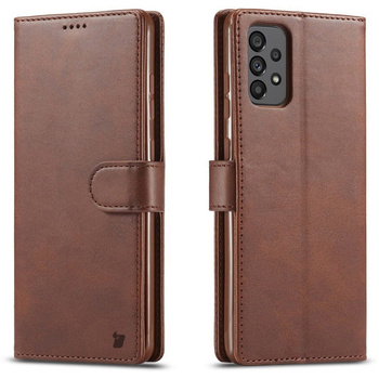 Etui Bizon Case Wallet do Galaxy A73 5G, ciemnobrązowe