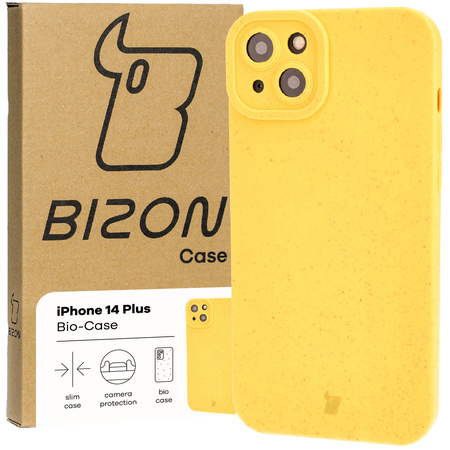 Ekologiczne etui Bizon Bio-Case do iPhone 14 Plus, żółte