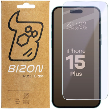 Elastyczne szkło hybrydowe Bizon Glass Mule do iPhone 15 Plus