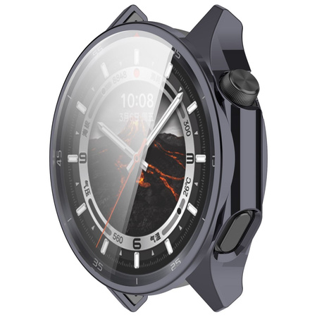 Etui z osłoną ekranu Bizon Case Watch Felipe do OnePlus Watch 3 / Oppo Watch X2, szare