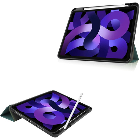 Etui Bizon Case Tab Lizard do iPad Air 5 / Air 4, ciemnozielone