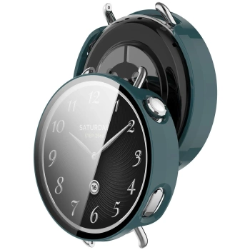 Etui ze szkłem do zegarka Bizon Case+Glass Watch do Xiaomi Watch S4 41 mm, zielone