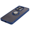 Etui z uchwytem na palec Bizon Case Hybrid Ring do Xiaomi Redmi Note 13 4G, przydymione z granatową ramką