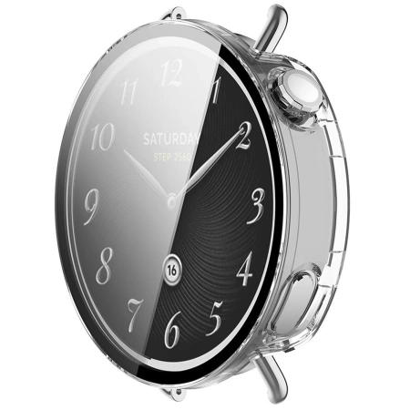 Etui ze szkłem do zegarka Bizon Case+Glass Watch do Xiaomi Watch S4 41 mm, przeźroczyste