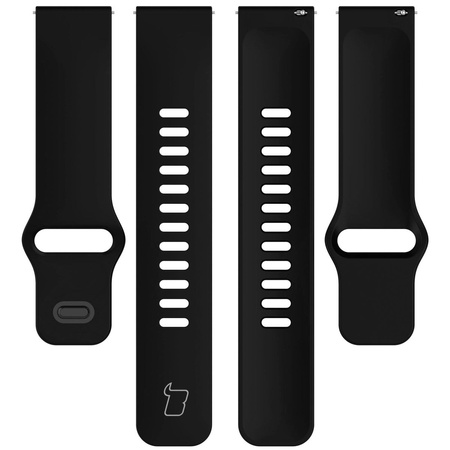 Pasek silikonowy do smartwatcha, Bizon Strap Watch Silicone Pro H, Quick Release 22 mm, czarny