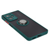 Etui z uchwytem na palec Bizon Case Hybrid Ring do Xiaomi Poco X5 Pro, przydymione z ciemnozieloną ramką
