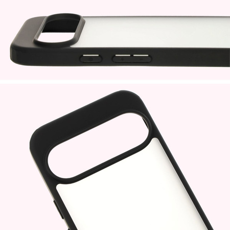 Etui Bizon Case Angelo do Google Pixel 9 / 9 Pro, półprzezroczyste z czarną ramką