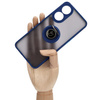 Etui z uchwytem na palec Bizon Case Hybrid Ring do Oppo Reno8 T, przydymione z granatową ramką