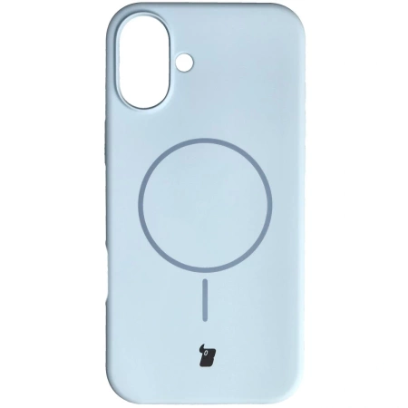 Silikonowe etui z pierścieniem magnetycznym Bizon Soft Case Magnetic do iPhone 16 Plus, błękitne