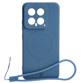 Etui Bizon Case Silicone Magnetic Sq do Xiaomi 14, granatowe
