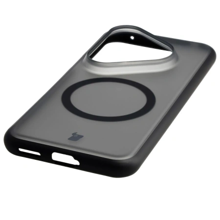 Etui z pierścieniem magnetycznym Bizon Case MatteO do Huawei Pura 80 Pro / Pro Plus, przydymione-czarne