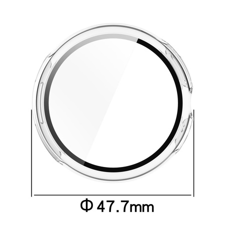 Etui ze szkłem do zegarka Bizon Case+Glass Watch do Google Pixel Watch 3 45mm, przeźroczyste