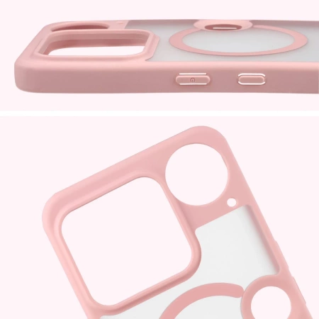 Etui z pierścieniem magnetycznym Bizon Case MatteO do Nothing Phone (3), przydymione-jasnoróżowe