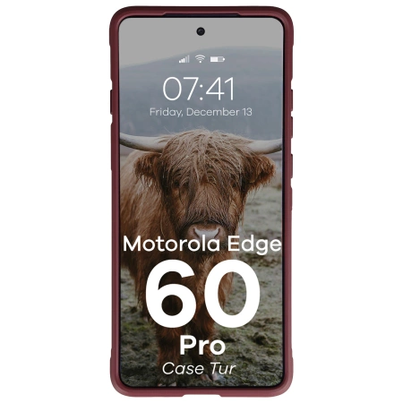 Pancerne etui Bizon Case Tur do Motorola Edge 60 Pro, burgundowe