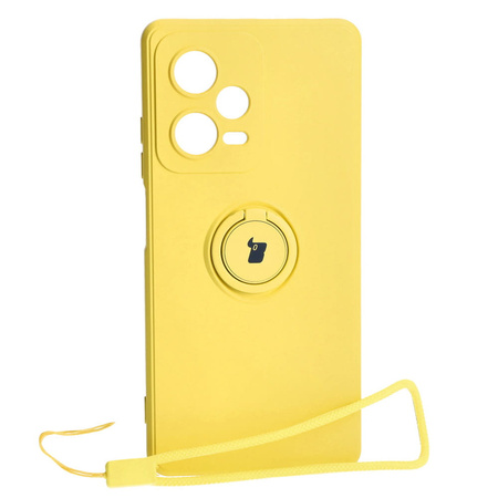 Etui Bizon Case Silicone Ring Sq do Xiaomi Redmi Note 12 Pro Plus 5G, żółte