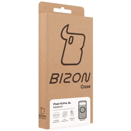 Etui z pierścieniem magnetycznym Bizon Case MatteO do Pixel 10 Pro XL, przydymione-czarne
