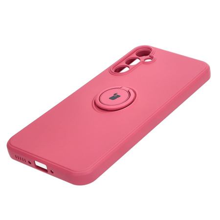 Etui Bizon Case Silicone Ring Sq do Samsung Galaxy A34 5G, brudny róż