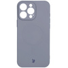 Silikonowe etui z pierścieniem magnetycznym Bizon Case Silicone Magnetic do iPhone 16 Pro Max, szare
