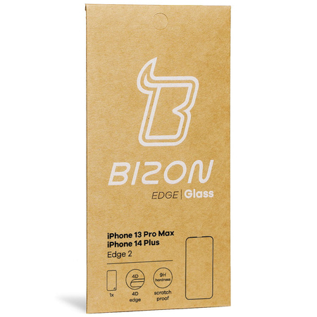 Szkło hartowane Bizon Glass Edge 2 do iPhone 14 Plus / 13 Pro Max, czarne