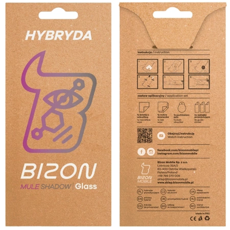 Prywatyzujące szkło hybrydowe Bizon Glass Mule Shadow do Nothing Phone (3), matowe