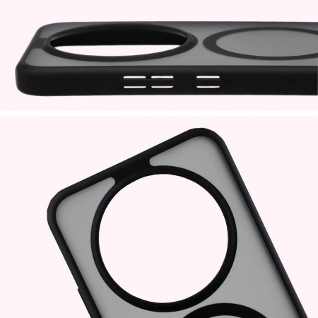 Etui z pierścieniem magnetycznym Bizon Case MatteO do Honor Magic8 Lite, przydymione-czarne