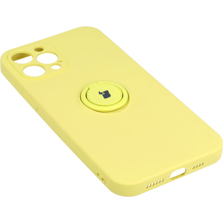 Etui Bizon Case Silicone Ring do iPhone 12 Pro Max, żółte