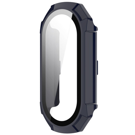 Etui ze szkłem do zegarka Bizon Case+Glass Watch do Xiaomi Smart Band 9, niebieskie
