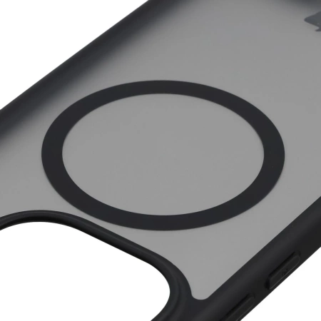 Etui z pierścieniem magnetycznym Bizon Case MatteO do Xiaomi 15T Pro, przydymione-czarne