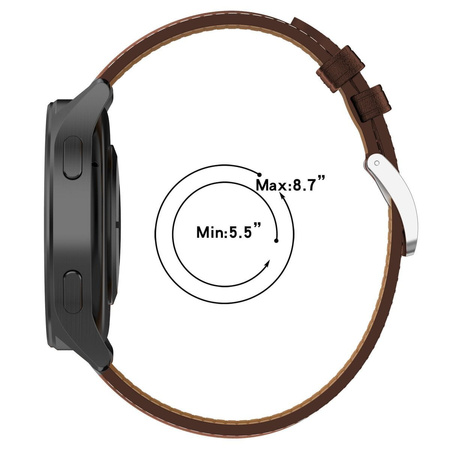 Pasek Bizon Strap Watch Casual 22 mm do  Xiaomi Watch 2/Watch S3 47 mm, ciemnobrązowy