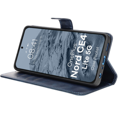 Etui z klapką Bizon Case Pocket do OnePlus Nord CE4 Lite 5G, granatowe