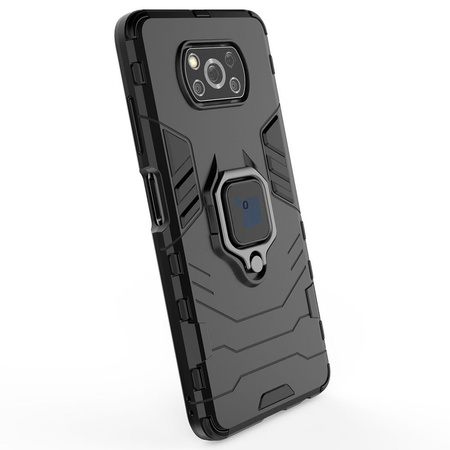 Etui Bizon Case Armor Ring do Xiaomi Poco X3 / X3 Pro / X3 NFC, czarne