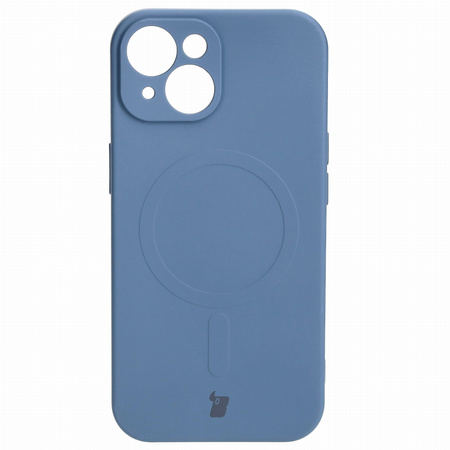 Etui silikonowe z pierścieniem magnetycznym Bizon Case Silicone Magnetic do iPhone 15, granatowe