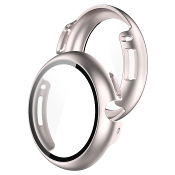 Etui ze szkłem do zegarka Bizon Case+Glass Watch do Google Pixel Watch 4 41 mm, satynowe szmapańskie