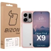 Etui Bizon Case Angelo do Oppo Find X9, półprzezroczyste z jasnoróżową ramką