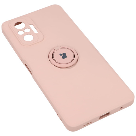 Etui Bizon Case Silicone Ring do Xiaomi Redmi Note 10 Pro, jasnoróżowe