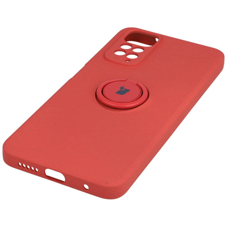 Etui Bizon Case Silicone Ring do Xiaomi Redmi Note 11 / 11S, ciemny róż