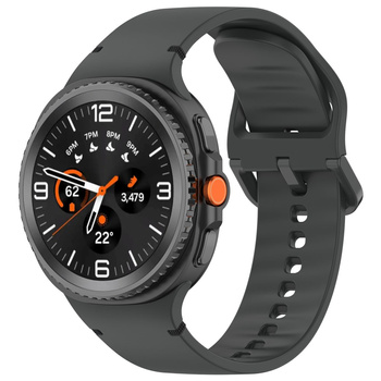 Silikonowy pasek Bizon Strap Watch Silicone G do Galaxy Watch 8 40 mm / 44 mm / 8 Classic 46 mm, szary