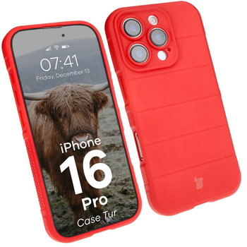 Pancerne etui Bizon Case Tur do iPhone 16 Pro, czerwone