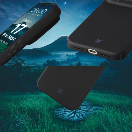 Etui Bizon Case Łupka do iPhone 17 Pro Max, czarne