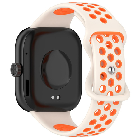 Pasek Bizon Strap Watch Octo do Xiaomi Redmi Watch 5/4 / Smart Band 9/8 Pro, beżowo-pomarańczowy