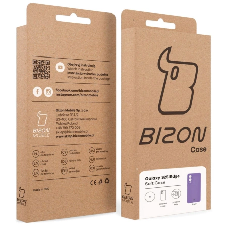 Silikonowe etui Bizon Soft Case do Galaxy S25 Edge, fioletowe