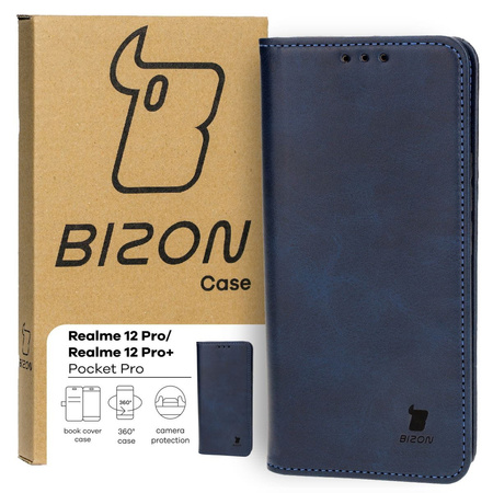 Etui z klapką Bizon Case Pocket Pro do Realme 12 Pro / 12 Pro+, granatowe