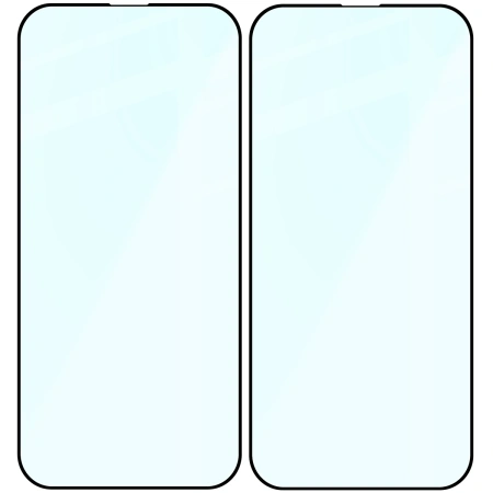 Szkło hartowane Bizon Glass Edge Duo do iPhone 16e / 14 / 13 Pro / iPhone 13, czarna ramka, 2 sztuki