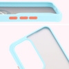Etui z uchwytem na palec Bizon Case Hybrid Ring do Oppo Reno 12 Pro, przydymione z jasnoniebieską ramką
