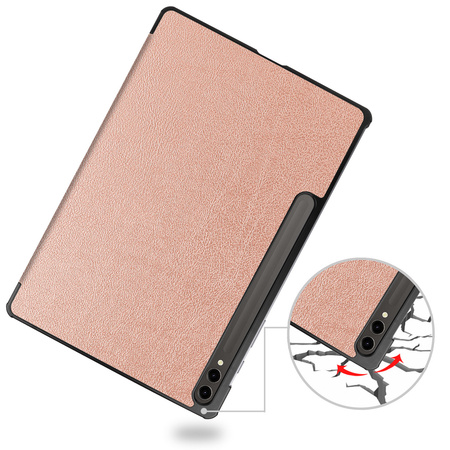 Etui Bizon Case Tab Croc do Galaxy Tab S10 Plus / S9 Plus, różowozłote